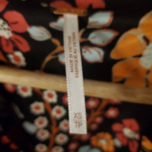 Free People Daisy Jane Mini Dress Tunic Top Black Floral Combo XS Oversized - Picture 7 of 8